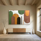 “Colorful Textured Abstract Shapes” - Textured Abstract Painting, Fits Living Room & Creative Studio DKS593
