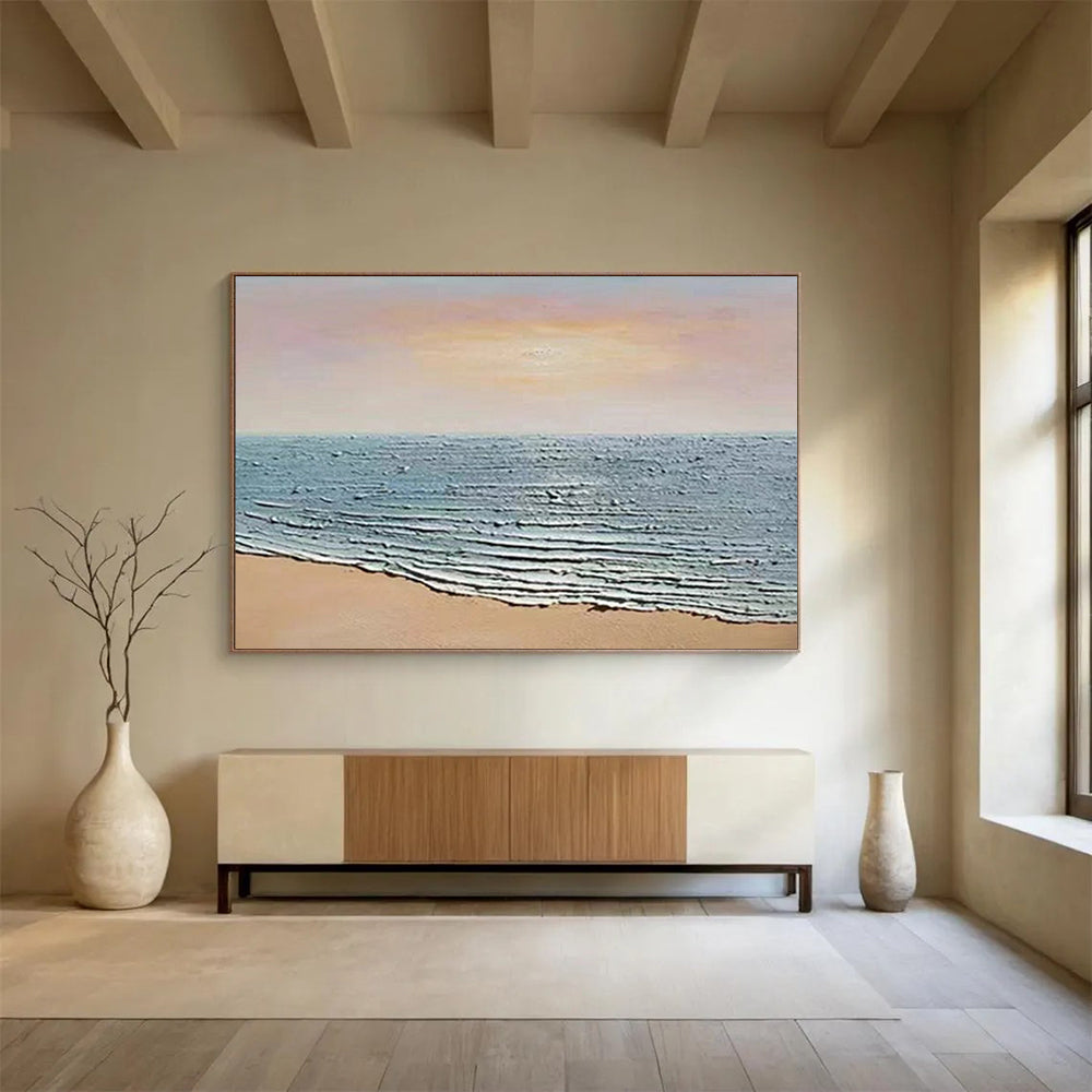 “Textured Seashore” - Impasto Beach Painting On Canvas PT184
