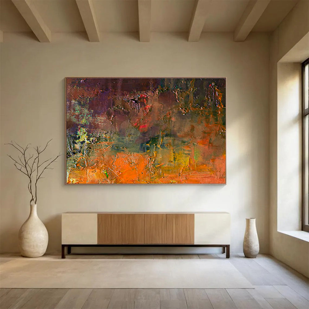 Colorful Abstract Landscape - Contemporary Abstract Painting On Canvas DKS370