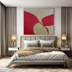 Red and Beige Organic, "Fluid Forms" – Organic Abstract Painting On Canvas PS0998