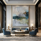 “Abstract Gray and Teal Textures” - Abstract Textured Painting On Canvas PT1922