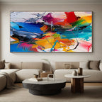 “Intense Color Clash of Creativity” - Chaotic Abstract Painting On Canvas PS0232
