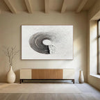Black & White Groove: Monochromatic Abstract Textured Painting for Minimalist Studio & Music - Lovers’ Den DKS645