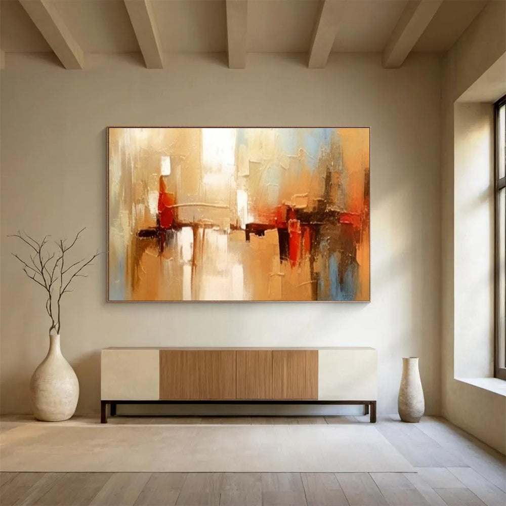 “Warm - Tone Urban Abstract” Abstract Painting On Canvas DKS278