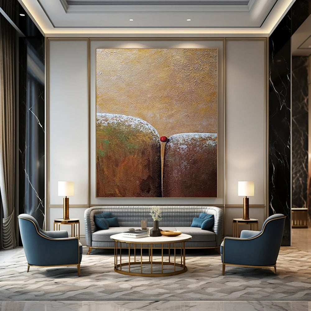 “Brown - Textured Minimalism” - Surrealist - Inspired Painting On Canvas DS033