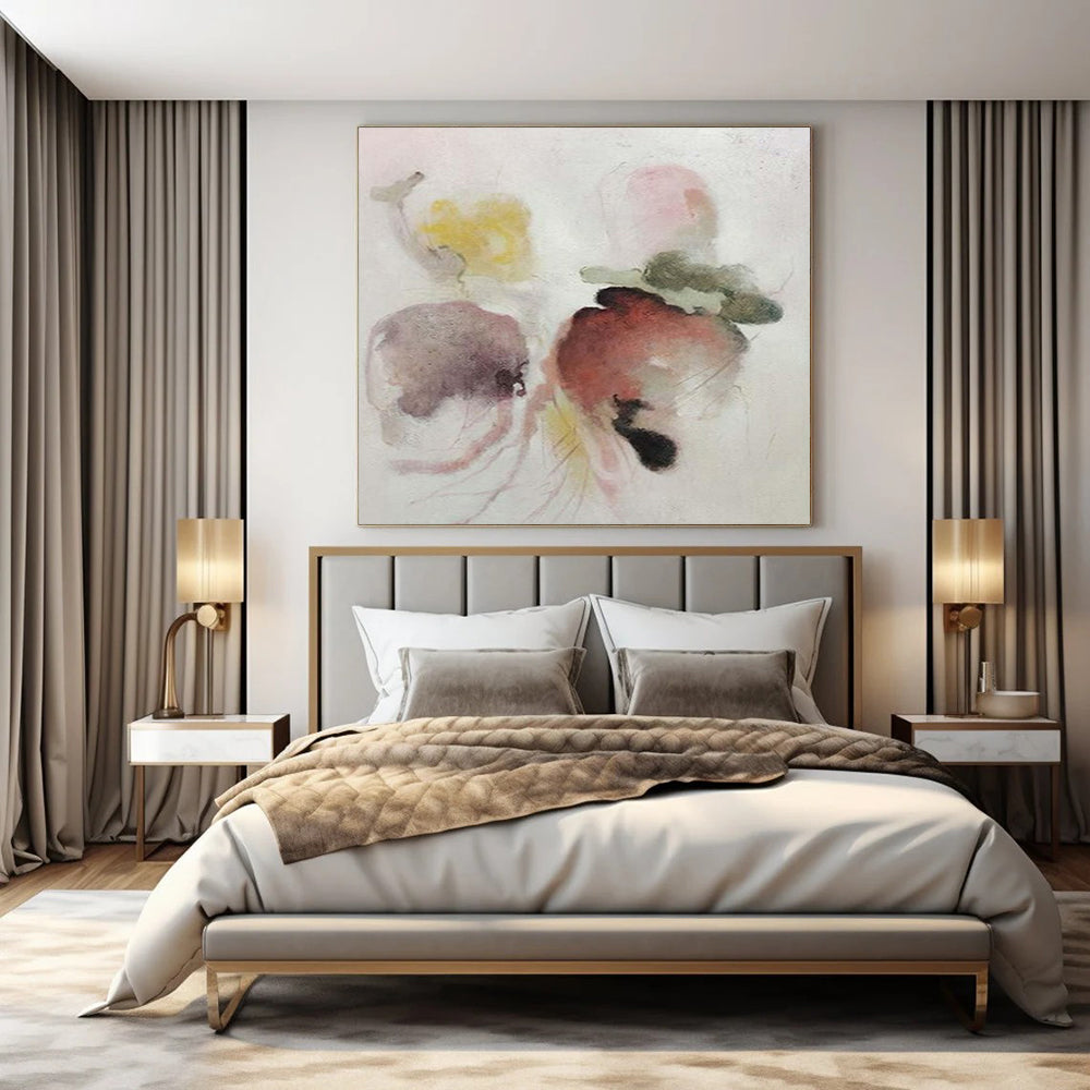 Softly Blended Vegetables in Pastel Hues "Ethereal Harvest" Watercolor Painting On Canvas PS1066