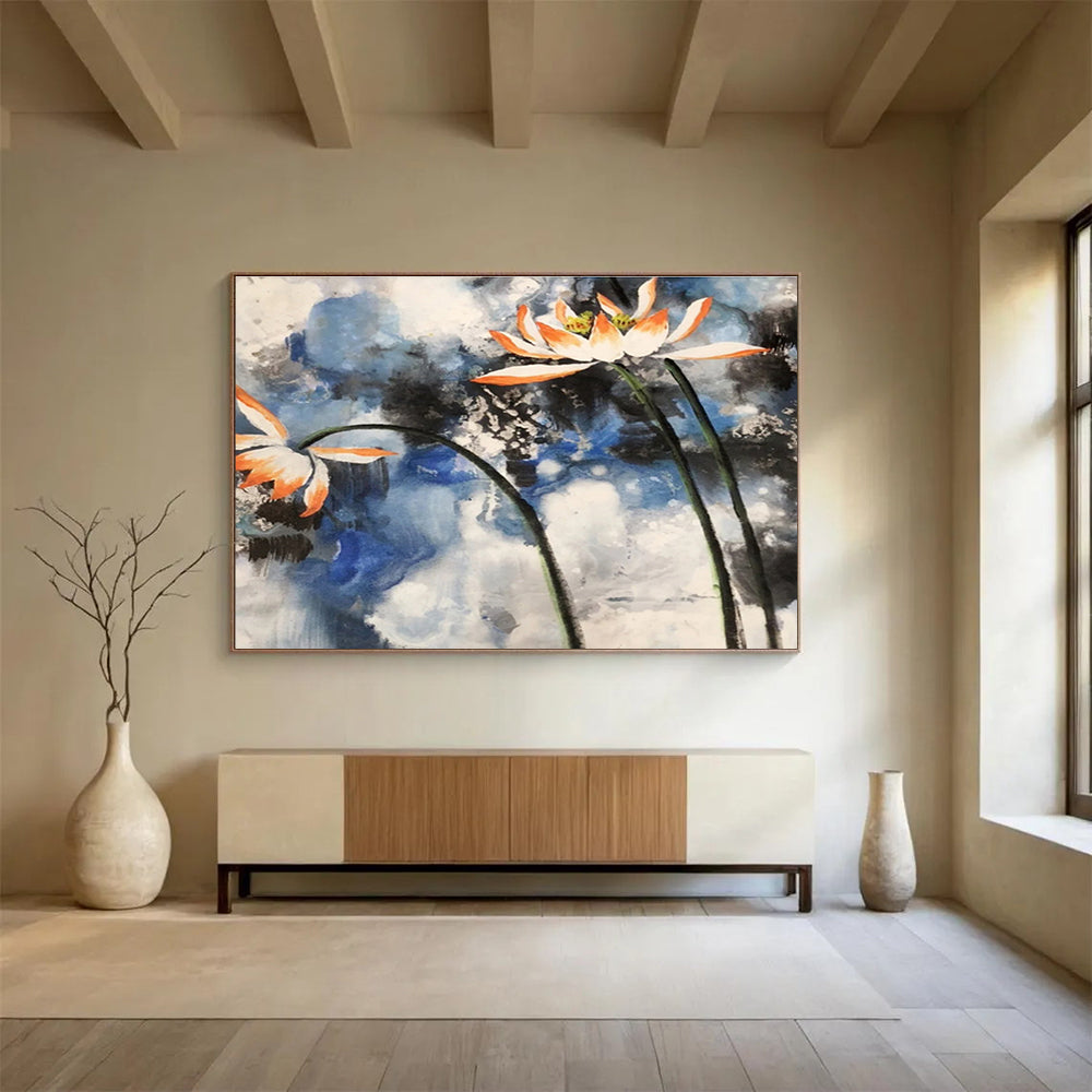 “Watercolor Lotus Flower Painting” - Watercolor Flower Painting, Suitable for Zen - Inspired Bathroom & Meditation Room DKS627