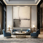 “Neutral Abstract Cross - Lines” - Subtle Abstract Painting On Canvas DS370