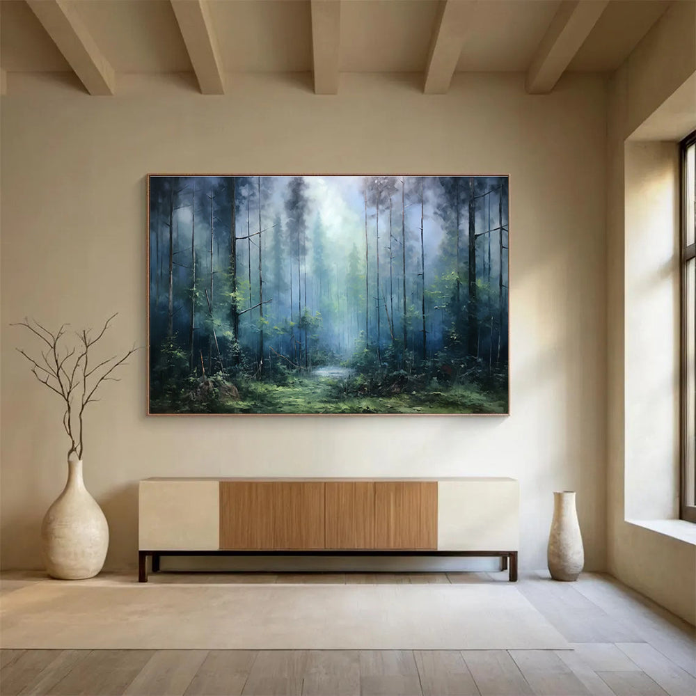 “Misty Forest Landscape” - Realistic Oil Landscape Painting On Canvas DKS869