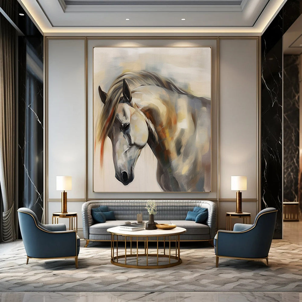 Ethereal Equine Soft - Hued Abstract Horse, Painting On Canvas PT2144