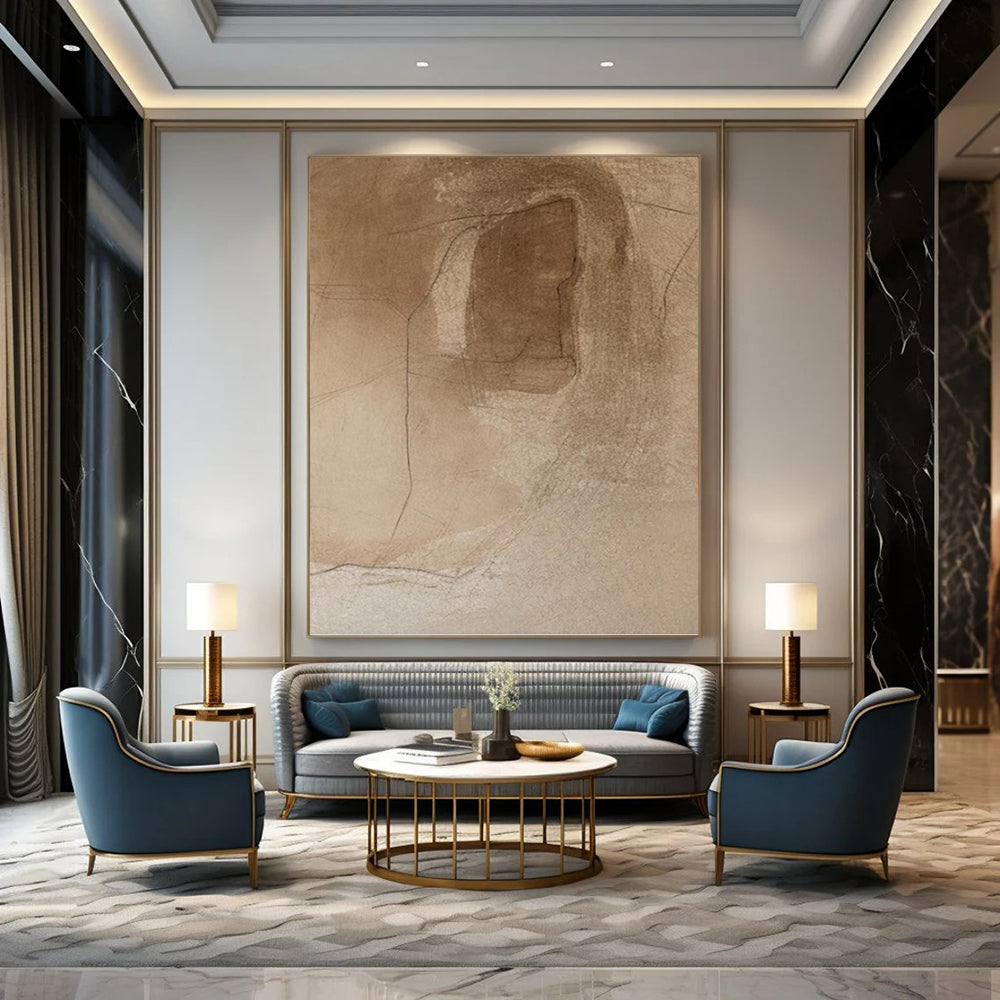 “Brown Abstract Sketch” - Abstract, Subtle - Styled Painting On Canvas PT1659