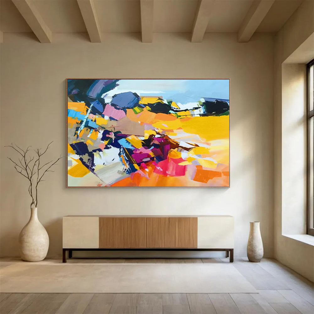 “Bold Color Block Abstract” - Dynamic Modern Painting On Canvas PT187