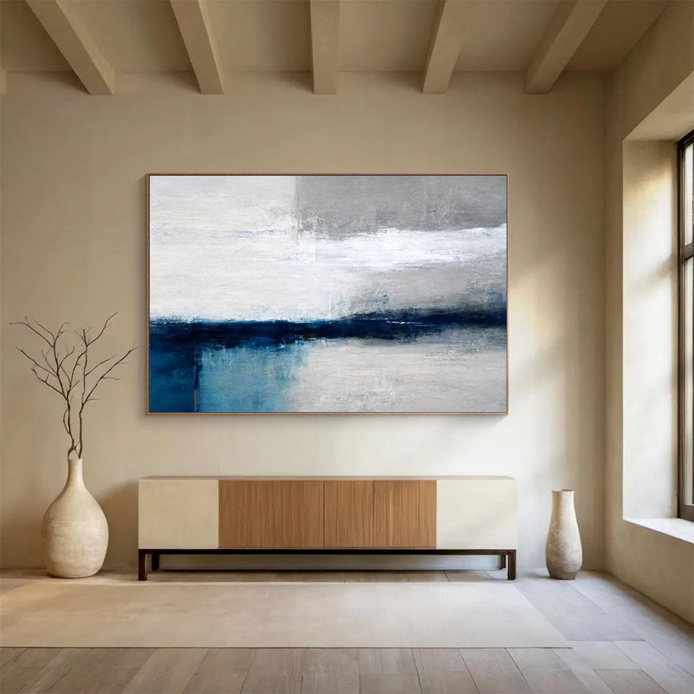 “Minimalist Sea Horizon” - Abstract Coastal Painting On Canvas PT053
