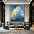 “Blue - White Fluffy Clouds” - Impressionistic Sky Painting On Canvas DS006