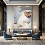 “Soft Hues Mix: Grey, White, and Earth Tones Abstract” - Minimalist Abstract Painting On Canvas PT0956