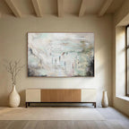 “Abstract Beach Scene with Figures” - Impasto Seascape - Painting On Canvas PT1774