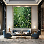 “Green Leafy Textured Abstract” - Impressionist Botanical Painting On Canvas PT2284