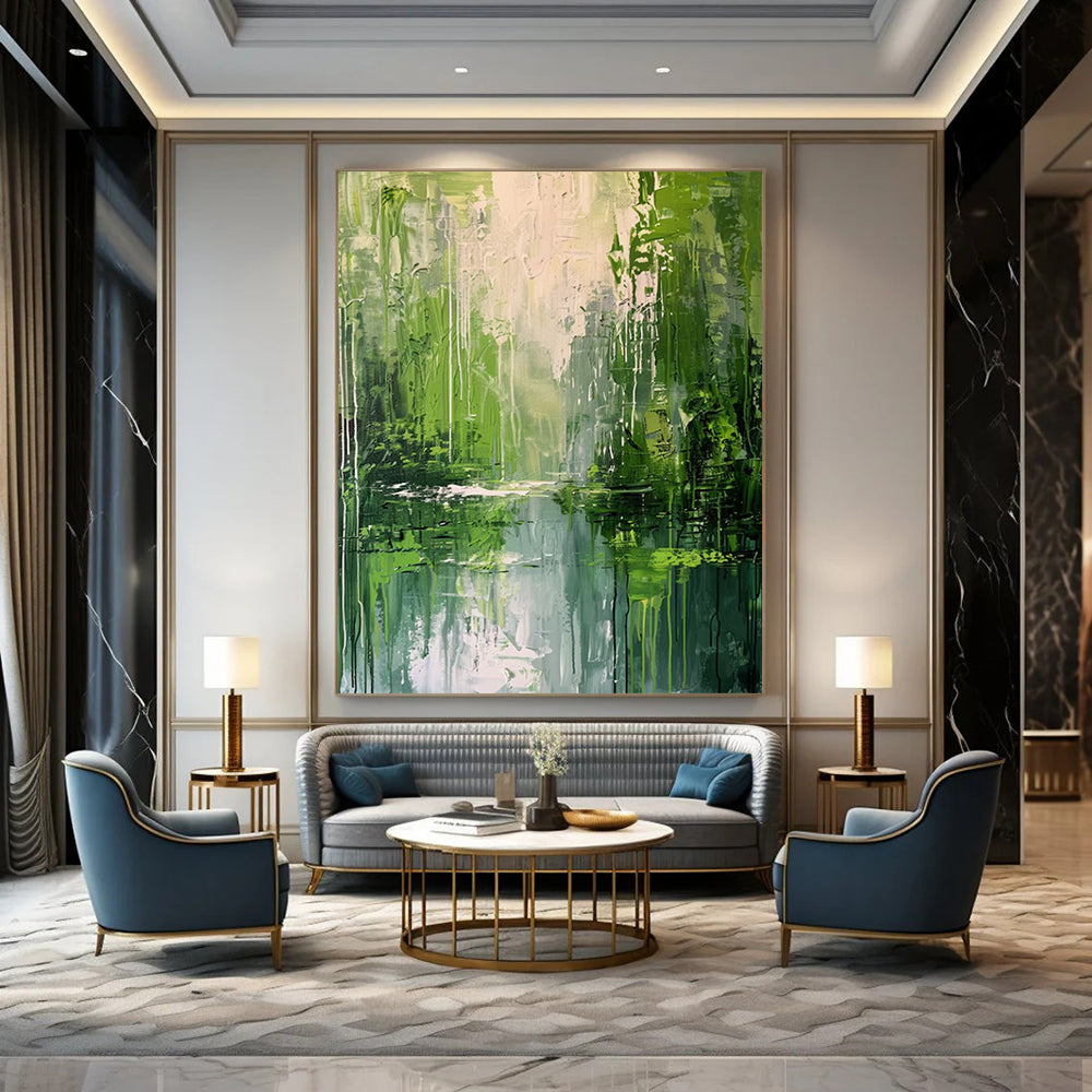 “Green - Blue Forest Reflection” - Impressionistic Landscape Painting On Canvas DS002