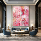 “Pink Abstract Rhapsody” - Expressionist Abstract Painting On Canvas PT2300