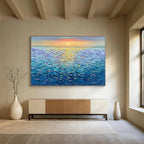 “Colorful Sea Sunset” - Impressionistic Oil Painting On Canvas DKS855