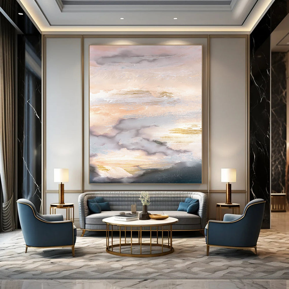 “Neutral Mixed - Media Sketch” - Earthy Tones & Minimalist Forms Painting On Canvas DS166