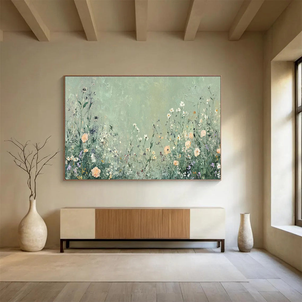 Wildflower Serenity - Wildflower Field Oil Painting, Suited for Spa & Guest Room DKS668