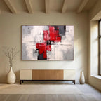 “Yellow, Blue, and Red Color Block Landscape” Abstract Painting On Canvas DKS269