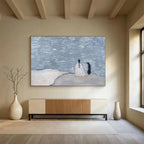 “Solitude by the Water” - Whimsical Figurative Painting On Canvas DKS423