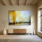 “Golden - Purple Abstract Horizon” - Impressionistic Landscape Painting On Canvas PT1586