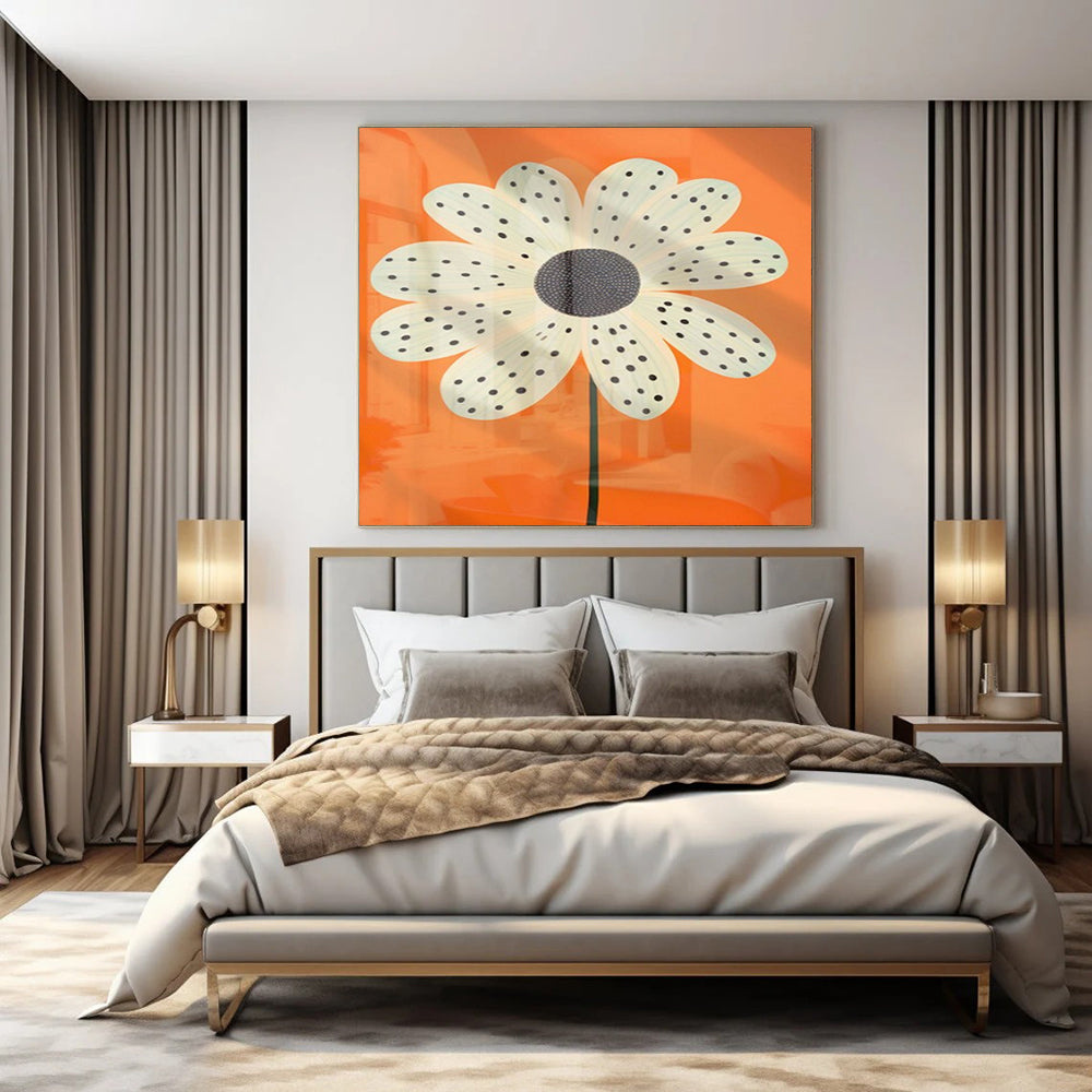 Whimsical Flower, "Polka Dot Daisy" – Pop Art Painting On Canvas PS1041