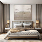 White and Beige Textured, "Woven Whispers" – Mixed - Media Abstract Painting On Canvas PS0963