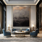 “Gray and Gold Mist” - Abstract, Atmospheric - Styled Painting On Canvas PT1662