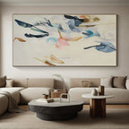 “Pastel Floral Flow” - Blue, Pink, Purple Abstract Painting On Canvas PS0456