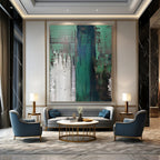 “Teal - Green Abstract Layers” - Abstract Painting On Canvas PT2021