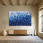 Blue Gradient Abstract: Minimalist & Serene Painting for Coastal Bedroom & Spa Relaxation Area DKS660