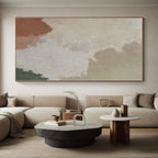 “Soft Color Patches” - Beige, Brown, Green Abstract Color Block Painting On Canvas PS0391