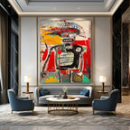 Graffiti - Style Robot Painting On Canvas DS094