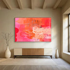 Pink and Orange Abstract Painting On Canvas DKS067