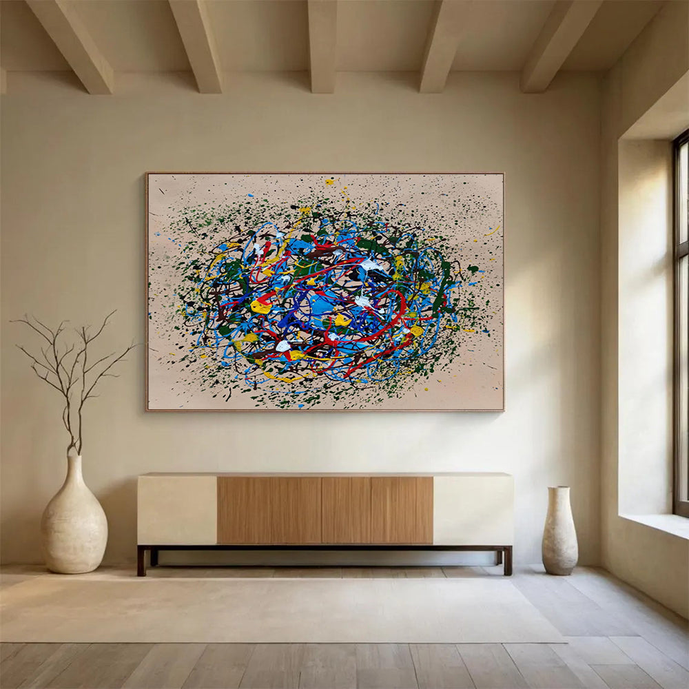 “Colorful Splatter Cosmos” Painting On Canvas DKS304