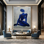 “Blue Geometric Figure” - Abstract Acrylic Painting On Canvas PT2165