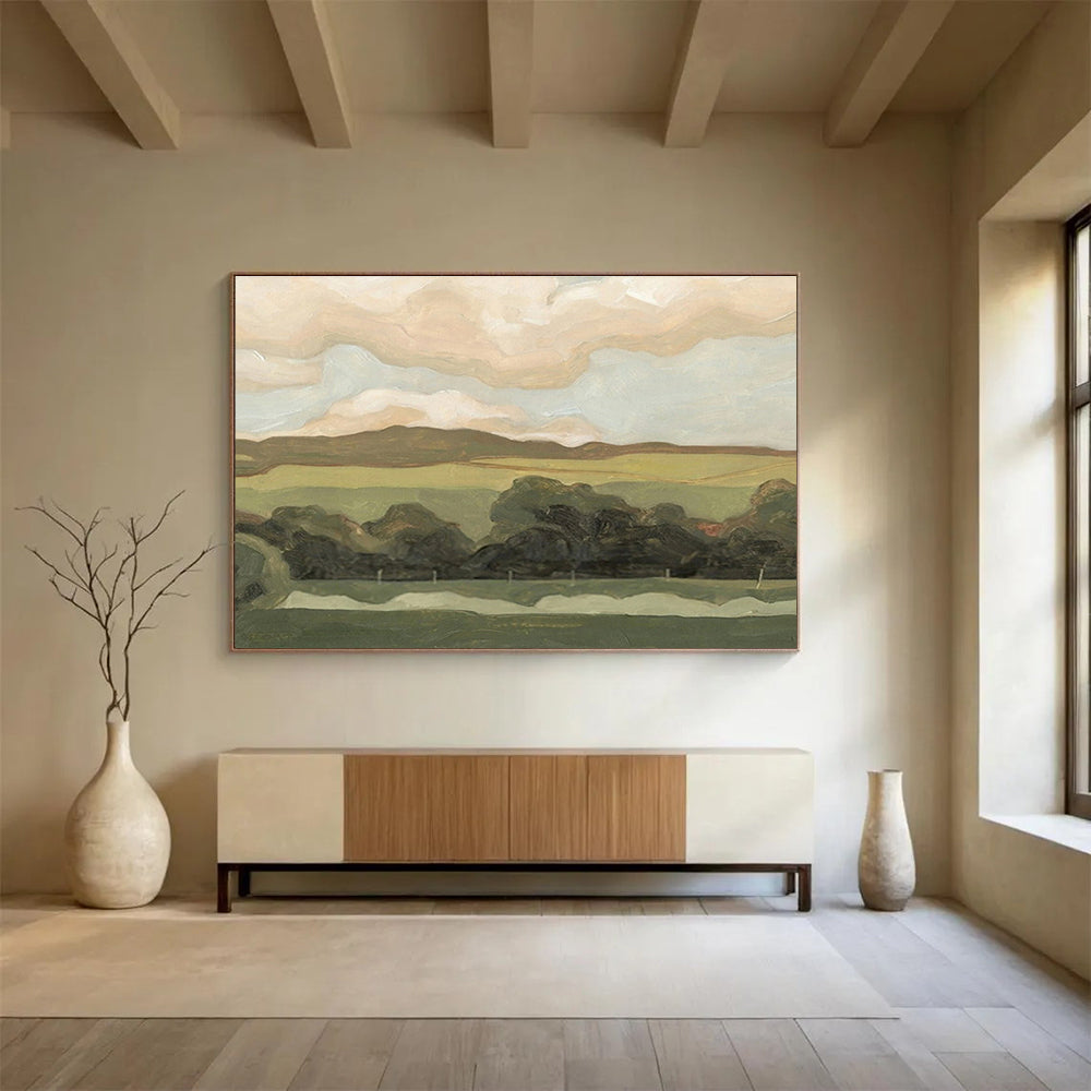 “Rolling Fields” - pastoral Landscape Painting On Canvas DKS425