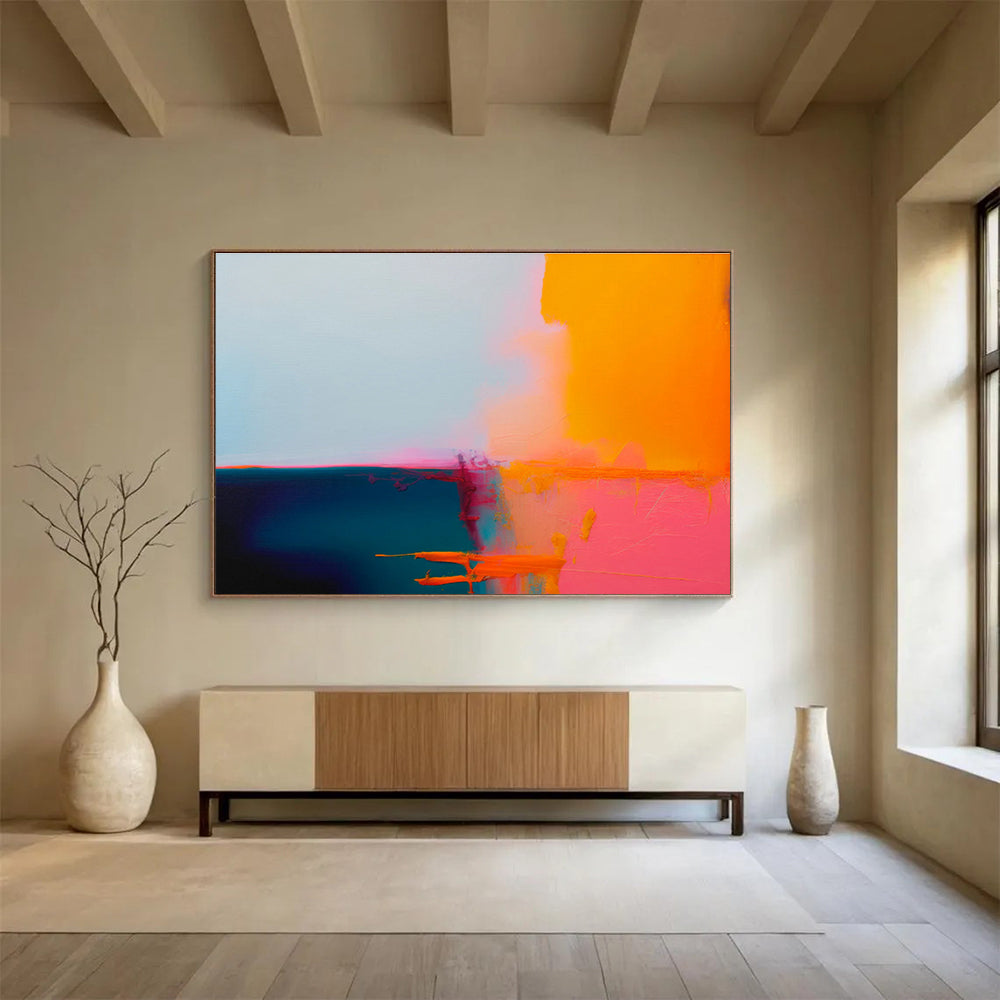 “Vibrant Color Block Fusion” - Abstract Color - Block Painting On Canvas DKS491