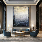 “Gray - Toned Abstract Minimalism” - Minimalist, Textured Painting On Canvas PT1577