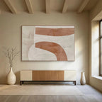 “Blush and Beige Abstract Curves” - Abstract Painting on Canvas, Ideal for Bedroom & Boudoir DKS588