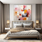 “Pink - Orange Geometric Abstract” - Contemporary Abstract Painting On Canvas PS0189
