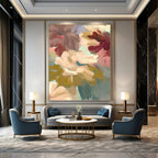 “Pastel Flower Abstract” - Minimalist Floral Painting On Canvas PT1353