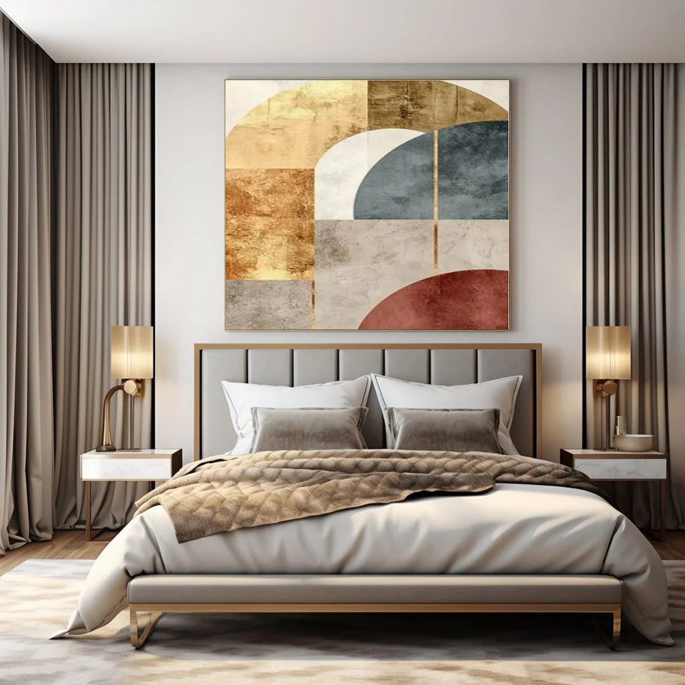 Gold and Earth - Toned Arches - Geometric Abstract Painting On Canvas PS1246