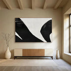 “Black and White Gestural Abstract” - Abstract Painting on Canvas, For Studio & Gallery Wall DKS586