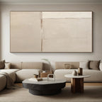 “Beige Minimalist Textured Canvas” - Beige Abstract Painting On Canvas PS0538