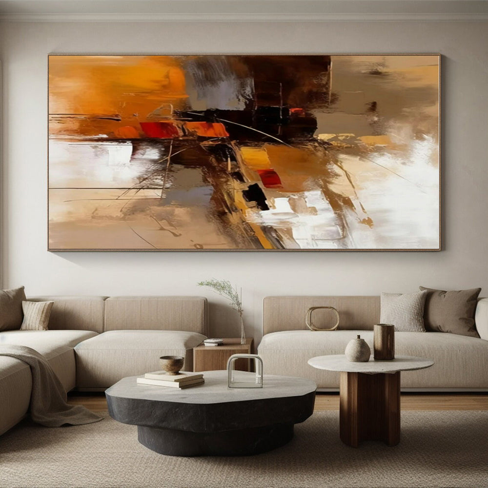 “Repeated Warm Abstract” - Brown, Orange, Red Abstract Repeated Painting PS0603